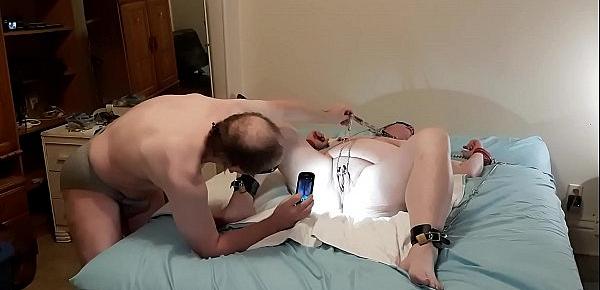  2018-12-19 - S1C2 - Nipple Clamps Flogger Chains Restraints Blindfold Toys and fuckmeat the Owned Slut